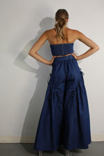 TUBE TOP WITH FLARE DRAWSTRING DENIM PANT