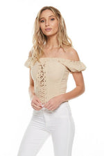 OFF SHOULDER CORSET TOP - PRIVILEGE 