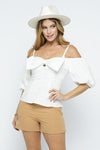 BIG BOW OFF SHOULDER TOP - PRIVILEGE 