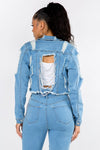 CHIAN BACK DENIM JEAN JACKET - PRIVILEGE 