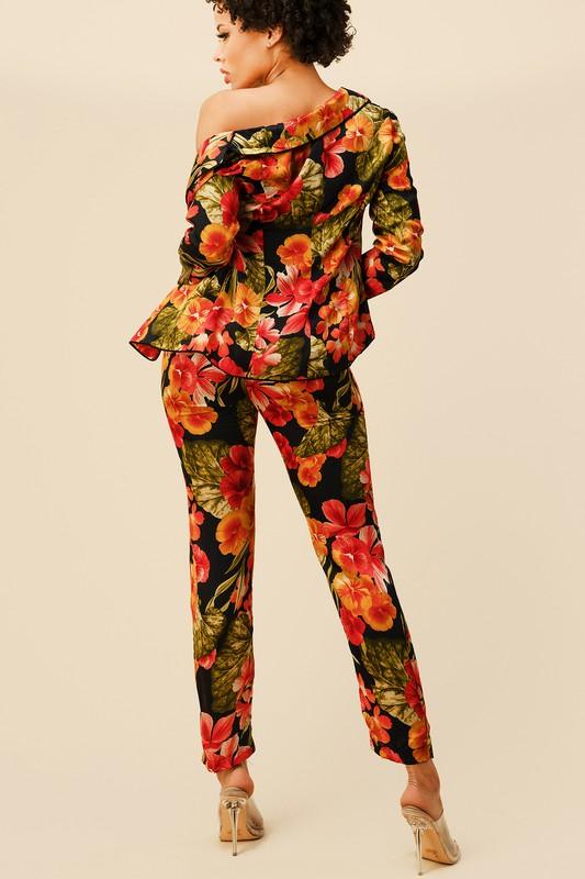 3PC FLORAL PRINT PANT SET - PRIVILEGE 