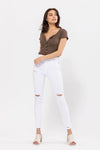 WHITE SKINNY JEAN DISTRESSED - PRIVILEGE 