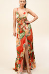 STRAP MAXI DRESS WITH FRONT RUCHED DETAIL - PRIVILEGE 