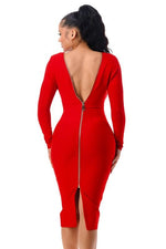 Back zipper bandage dress - PRIVILEGE 