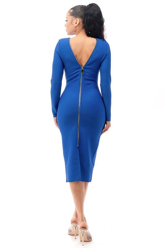 Back zipper bandage dress - PRIVILEGE 