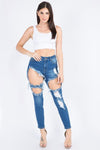 HIGH WAIST DESTROYED JEANS - PRIVILEGE 