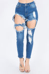 HIGH WAIST DESTROYED JEANS - PRIVILEGE 