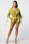 RUCHED UTILITY ROMPER - PRIVILEGE 