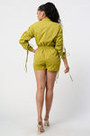 RUCHED UTILITY ROMPER - PRIVILEGE 