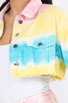 TYEDYE CROP DISSED BACK JACKET - PRIVILEGE 