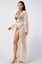 CROCHET SWIMMING COVER UP CARDIGAN - PRIVILEGE 