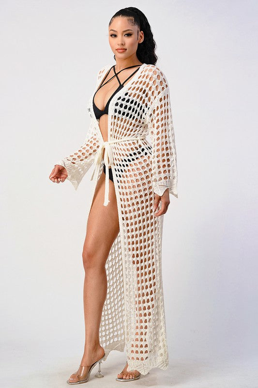 CROCHET SWIMMING COVER UP CARDIGAN - PRIVILEGE 