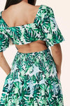 TROPICAL LIEAF MAXI DRESS OPEN BACK - PRIVILEGE 