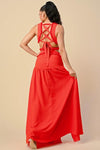 OPEN SIDES CRISS CROSS BACK MAXI DRESS - PRIVILEGE 