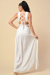 OPEN SIDES CRISS CROSS BACK MAXI DRESS - PRIVILEGE 