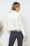 Faux Leather Moto Fringe Jacket - PRIVILEGE 