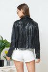 Faux Leather Moto Fringe Jacket - PRIVILEGE 