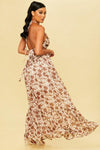 NATURAL WOOD RING MAXI DRESS OPEN SIDES - PRIVILEGE 