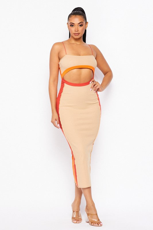 MAXI DRESS WITH CUT OUT - PRIVILEGE 