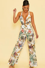 TROPIC TRIM TIE JUMPSUIT - PRIVILEGE 