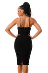 LACE-UP ON THE SIDE DESIGN BANDAGE DRESS - PRIVILEGE 