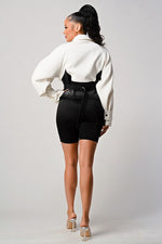 WHITE AND BLACK CONTRASTED JACKET - PRIVILEGE 