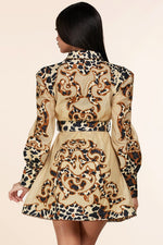 LEOPARD PRINT MINI SWING DRESS - PRIVILEGE 