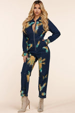 Dark denim jumpsuit with tie dye - PRIVILEGE 