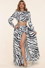 SEXY UNIQUE ZEBRA TOP AND MAXI SKIRT - PRIVILEGE 