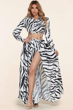 SEXY UNIQUE ZEBRA TOP AND MAXI SKIRT - PRIVILEGE 