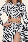 SEXY UNIQUE ZEBRA TOP AND MAXI SKIRT - PRIVILEGE 