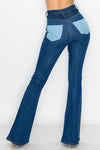 HIGH RISE MULTI PANEL MULTI TONE FLARE JEANS - PRIVILEGE 