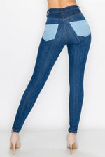 HIGH RISE MULTI PANEL MULTI TONE SKINNY JEANS - PRIVILEGE 