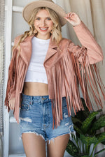 Fringed Suede Moto Jacket - PRIVILEGE 