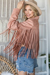 Fringed Suede Moto Jacket - PRIVILEGE 