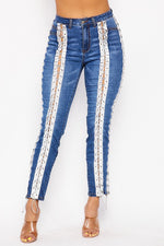 Lace Up Denim Pants - PRIVILEGE 