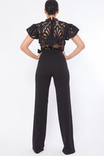 CROCHET TOP FASHION JUMPSUIT - PRIVILEGE 