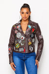 Faux Leather Moto Jacket - PRIVILEGE 