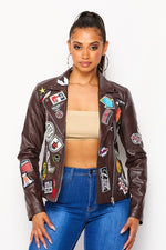 Faux Leather Moto Jacket - PRIVILEGE 