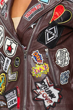 Faux Leather Moto Jacket - PRIVILEGE 