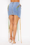 BUNGIE STRINGS MINI DENIM SKIRT - PRIVILEGE 