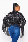 FRINGE FAUX LEATHER JACKET - PRIVILEGE 