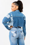 DEBIM PATCH CROPPED JACKET - PRIVILEGE 