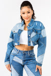 DEBIM PATCH CROPPED JACKET - PRIVILEGE 