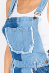 WIDE LEG PATCHWORK DENIM OVERALLS - PRIVILEGE 