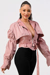 DUSTY PINK DETACHABLE TWO PCS JACKET - PRIVILEGE 