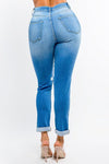 HIGH WAIST BOYFRIEND ROLL UP JEANS - PRIVILEGE 