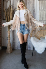 Fringed Suede Moto Jacket - PRIVILEGE 