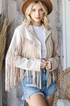 Fringed Suede Moto Jacket - PRIVILEGE 