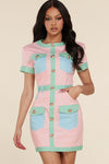 Pastel Color Block Mini Dress - PRIVILEGE 